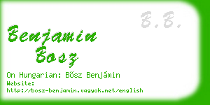 benjamin bosz business card
